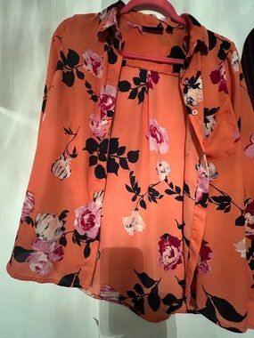 Apt. 9 Orange Floral Blouse